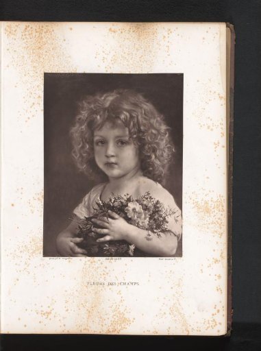 Reproduction of a painting of a girl with flowers by William Adolphe Bouguereau