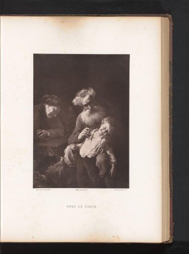 Reproduction of a painting of a mischievous boy being offered wine by Georges Jean Marie Haquette