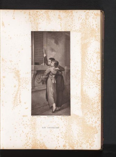 Reproduction of a painting of a curious boy and girl by James Bertrand