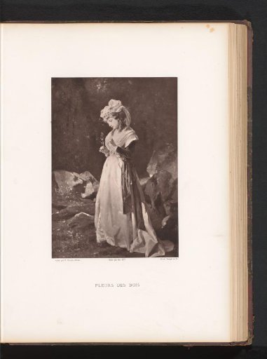 Reproduction of a painting of a girl with a wild flower by François-Claudius Compte-Calix
