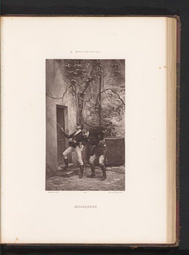 Reproduction of a painting of a rider who has fallen from his horse by Etienne Prosper Berne-Bellecour