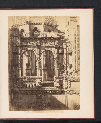 View of a detail of the entrance arch of the monastery of Batalha, Portugal