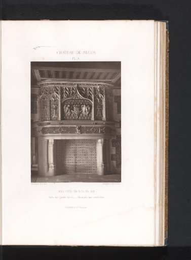 View of a fireplace in the Louis XII wing of the Château de Blois