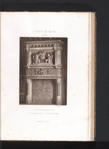 View of a fireplace in the Louis XII wing of the Château de Blois