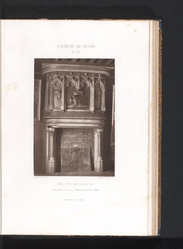 View of a fireplace in the Louis XII wing of the Château de Blois