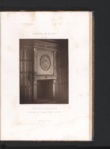 View of a fireplace mantel in the Francis I wing of the Château de Blois