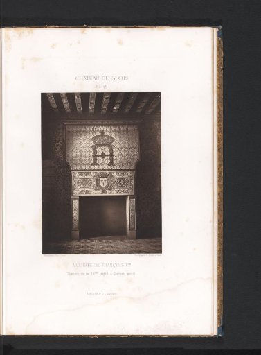 View of a fireplace mantel in the Francis I wing of the Château de Blois