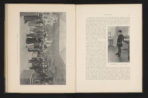 Reproduction of a painting of a vernissage at the Grand Palais in Paris by Jean André Rixens