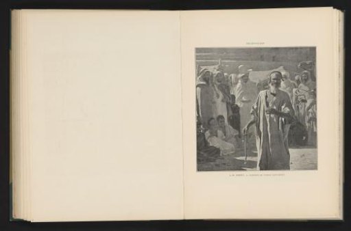 Reproduction of a painting of a snake charmer by Etienne Dinet