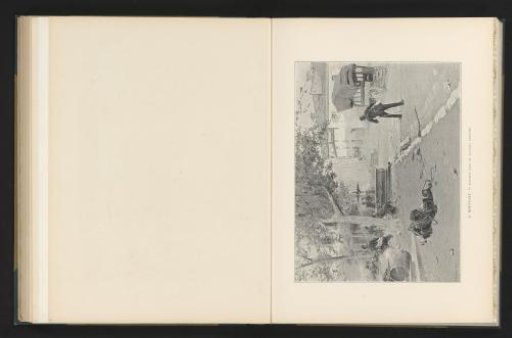 Reproduction of a painting of waylaid soldiers in a village in Lorraine by Paul Emile Boutigny