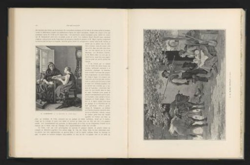 Reproduction of a painting of a peasant in the village by Eduard Bernard Debat-Ponsan