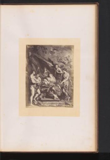Photographic reproduction of an engraving of The Childbirth of Maria de' Medici by Jean-Marc Nattier, after the painting by Peter Paul Rubens