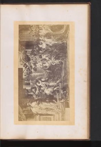 Photographic reproduction of an engraving of The Coronation of Maria de' Medici in Saint-Denis by Jean-Marc Nattier, after the painting by Peter Paul Rubens