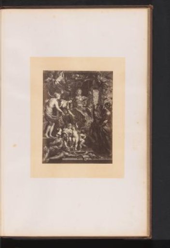 Photographic reproduction of an engraving of The Happiness of the Regency of Maria de'Medici by Jean-Marc Nattier, after the painting by Peter Paul Rubens