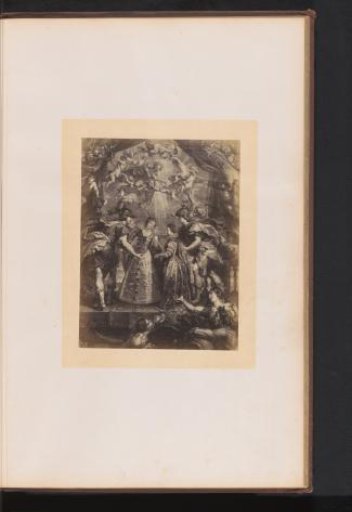 Photographic reproduction of an engraving of The Meeting of the Princesses by Jean-Marc Nattier, after the painting by Peter Paul Rubens