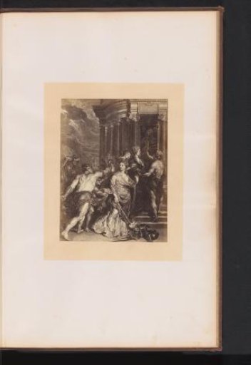Photographic reproduction of an engraving of The Conclusion of Peace between Maria de'Medici and her Son Louis XIII by Jean-Marc Nattier, after the painting by Peter Paul Rubens