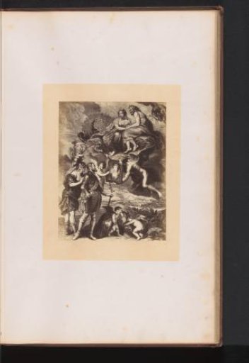 Photographic reproduction of an engraving of The Presentation of the Portrait of Maria de' Medici to King Henry IV by Jean-Marc Nattier, after the painting by Peter Paul Rubens