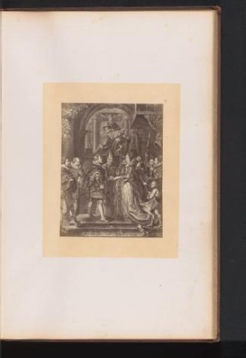 Photographic reproduction of an engraving of The Marriage of Maria de' Medici to King Henry IV by Jean-Marc Nattier, after the painting by Peter Paul Rubens