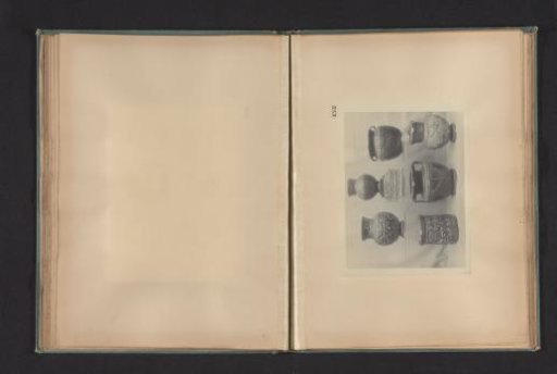 Six Egyptian vases and one stone fragment with text