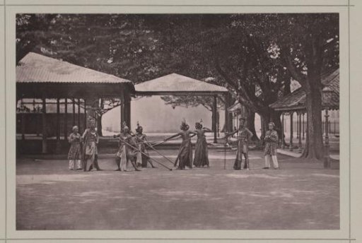 Stage performance of a fight, in the Kraton Ngayogyakarta Hadiningrat in Yogyakarta, Indonesia