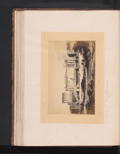 Photographic reproduction of a view of the Temple of Jupiter at Baalbek