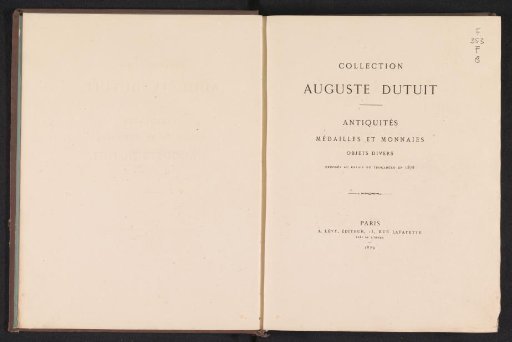 Collection of Auguste Dutuit: antiquities, medals and coins, various objects exhibited at the Palais du Trocadéro in 1878