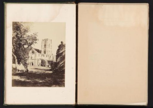 View of the church, monastery, and hospitium of Fountains Abbey near Ripon