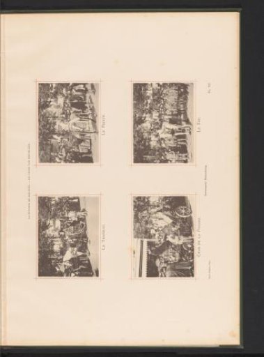 Four views of the Landjuweel parade celebrating the fiftieth anniversary of the Académie d'Archéologie de Belgique in 1892 in Antwerp