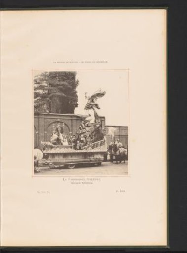 View of a carriage from the Landjuweel parade celebrating the fiftieth anniversary of the Académie d'Archéologie de Belgique in 1892 in Antwerp