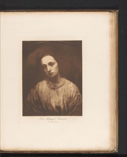 Reproduction of a painting of a portrait of Julia Margaret Cameron by George Frederick Watts
