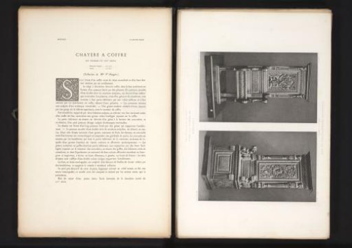 Two 16th-century French wooden chairs, at the Exposition Rétrospective of 1877 in Lyon, France