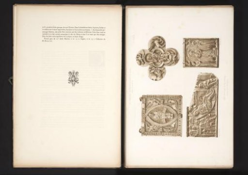 Four ivory reliefs, at the Exposition Rétrospective of 1877 in Lyon, France