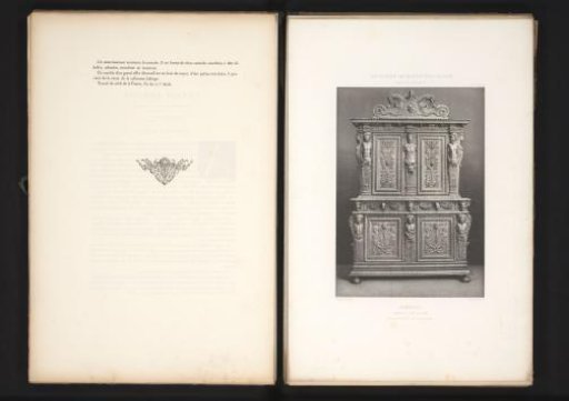 16th-century French wooden cabinet, exhibited at the Exposition Rétrospective in 1877 in Lyon, France
