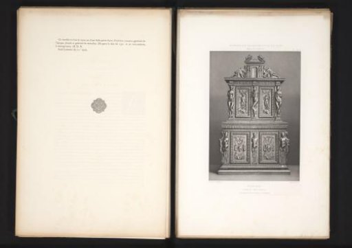 16th-century French wooden cabinet, exhibited at the Exposition Rétrospective in 1877 in Lyon, France