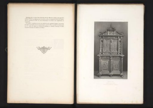 16th-century French wooden cabinet, exhibited at the Exposition Rétrospective in 1877 in Lyon, France