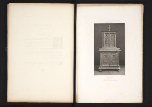 Late 16th-century French wooden cabinet, exhibited at the Exposition Rétrospective in 1877 in Lyon, France