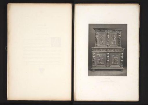 16th-century French wooden cabinet, exhibited at the Exposition Rétrospective in 1877 in Lyon, France