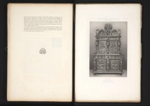 17th-century French wooden cabinet, exhibited at the Exposition Rétrospective in 1877 in Lyon, France