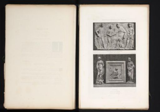 Various 15th- and 16th-century reliefs and two sculptures, exhibited at the Exposition Rétrospective of 1877 in Lyon, France