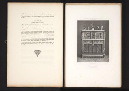 15th-century French wooden sideboard, at the Exposition Rétrospective of 1877 in Lyon, France