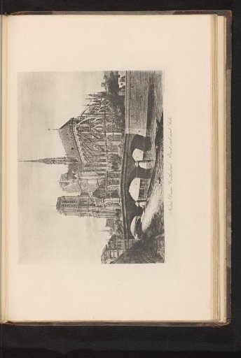Reproduction of a design for a view of Notre-Dame in Paris
