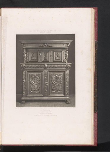 17th-century French wooden sideboard, exhibited at the Exposition Rétrospective of 1877 in Lyon, France