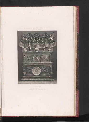 Late 16th-century French wooden sideboard, exhibited at the Exposition Rétrospective of 1877 in Lyon, France