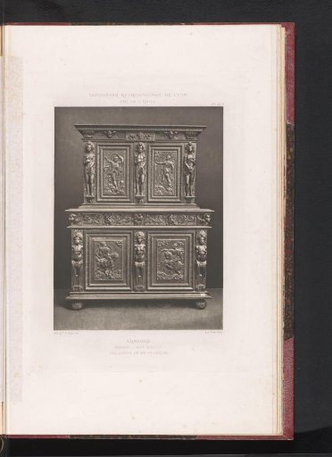 16th-century French wooden cabinet, exhibited at the Exposition Rétrospective of 1877 in Lyon, France