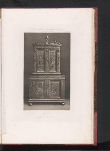 17th-century French wooden cabinet, exhibited at the Exposition Rétrospective of 1877 in Lyon, France