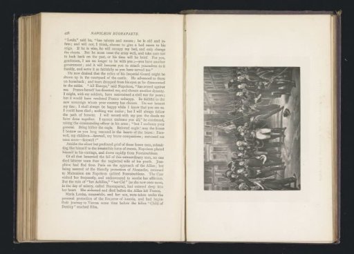 Photographic reproduction of a print depicting the farewell of Napoleon Bonaparte and his Imperial Guard