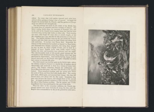 Photographic reproduction of a print depicting Napoleon Bonaparte during the Battle of Waterloo
