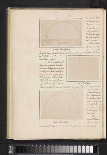 Three photographic reproductions of drawings of stations in Berlin