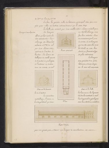 Five photographic reproductions of drawings of the Strasbourg-Ville station