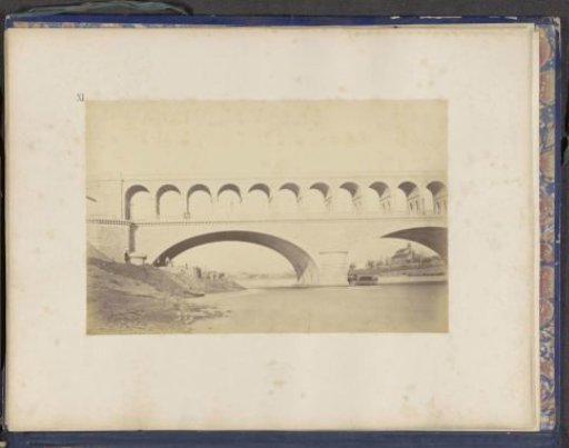 View of the arches of the Viaduc d'Auteuil over the Seine at Point-du-Jour